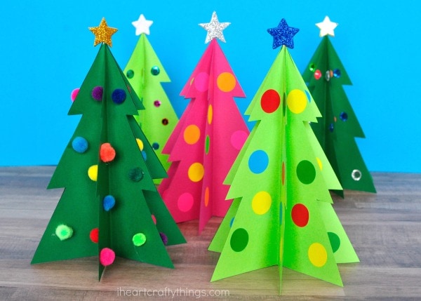  35 increíbles manualidades de árboles de Navidad en 3D que pueden hacer los niños